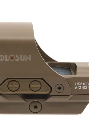 Holosun HS510C Multi-Reticle Circle Dot FDE Open Reflex Sight w/Solar Failsafe, Shake Awake, & QD Mount HS510C-FDE